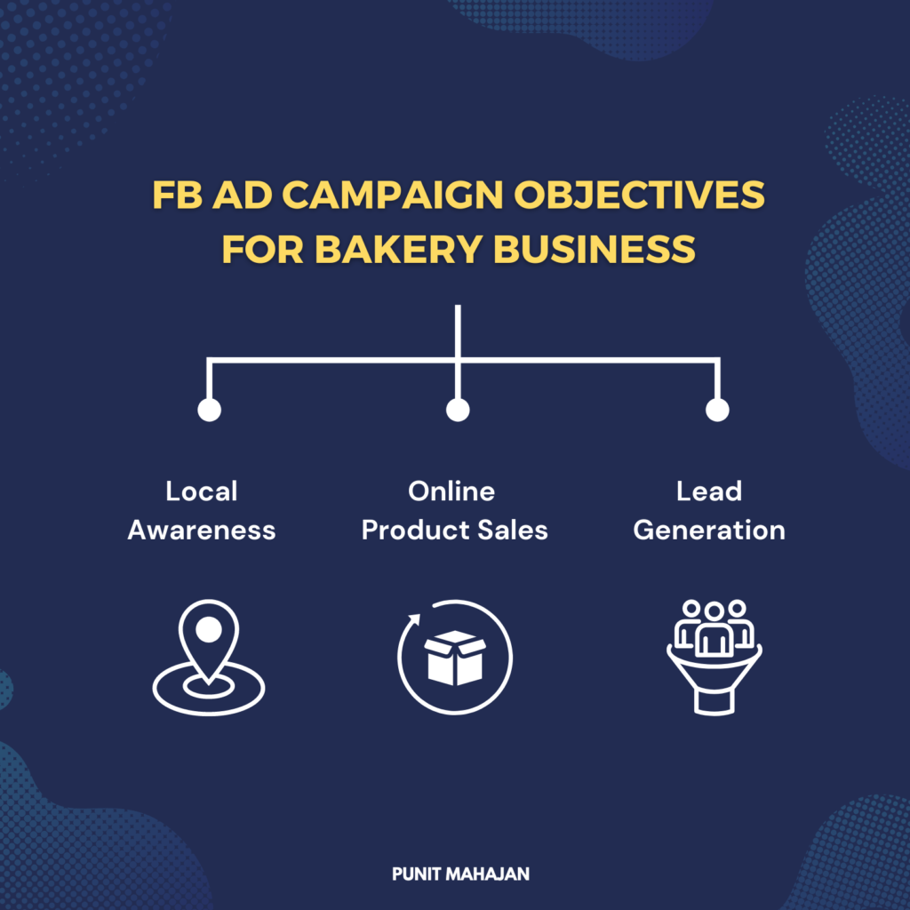 Facebook ads for bakery business ad campaign objectives