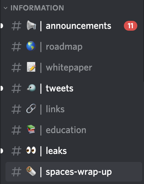 Discord channels for web3 community building